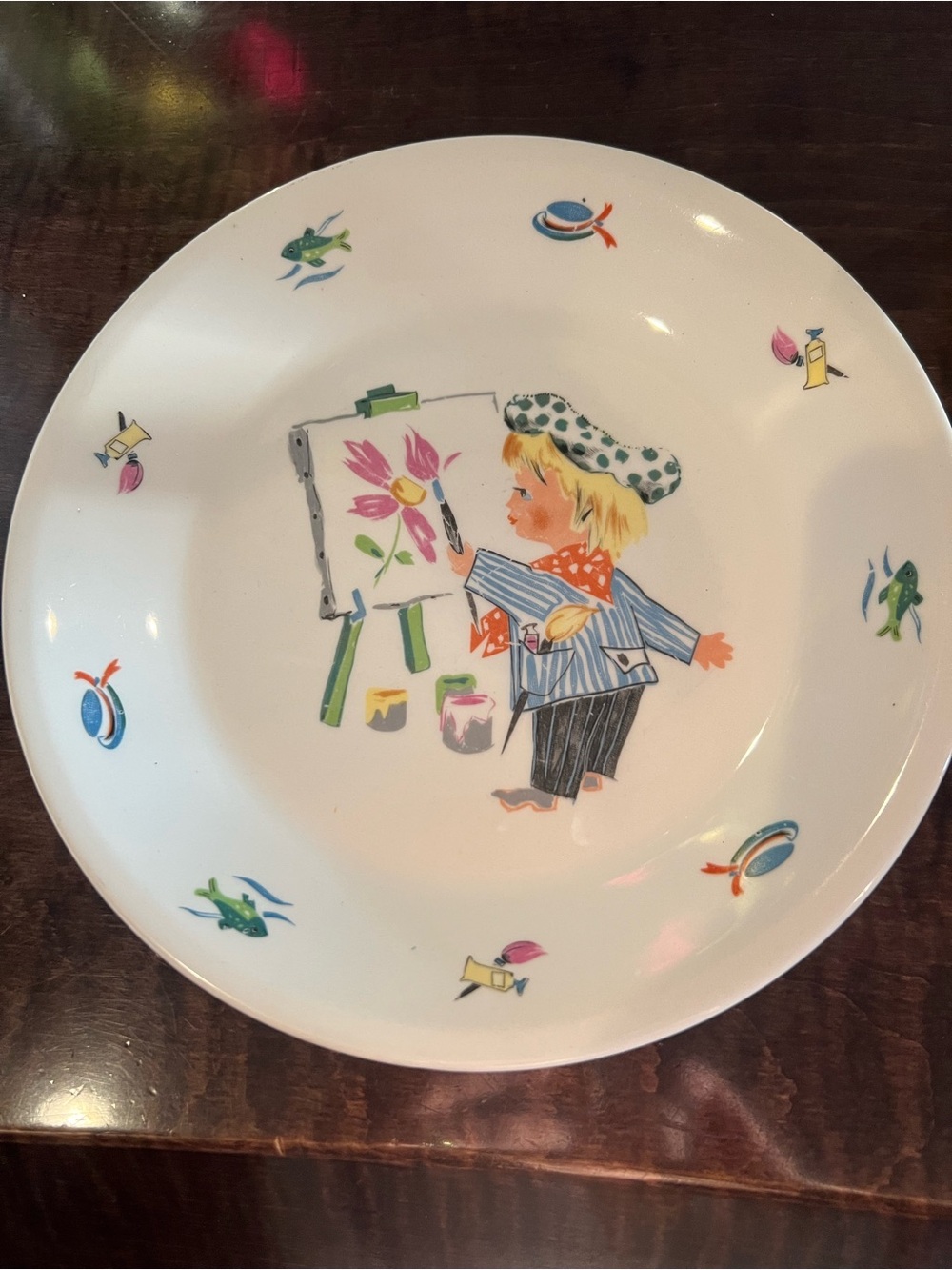 Figgjo Flint Norway Vintage Painter Child Mug Bowl Set Mid Century Modern